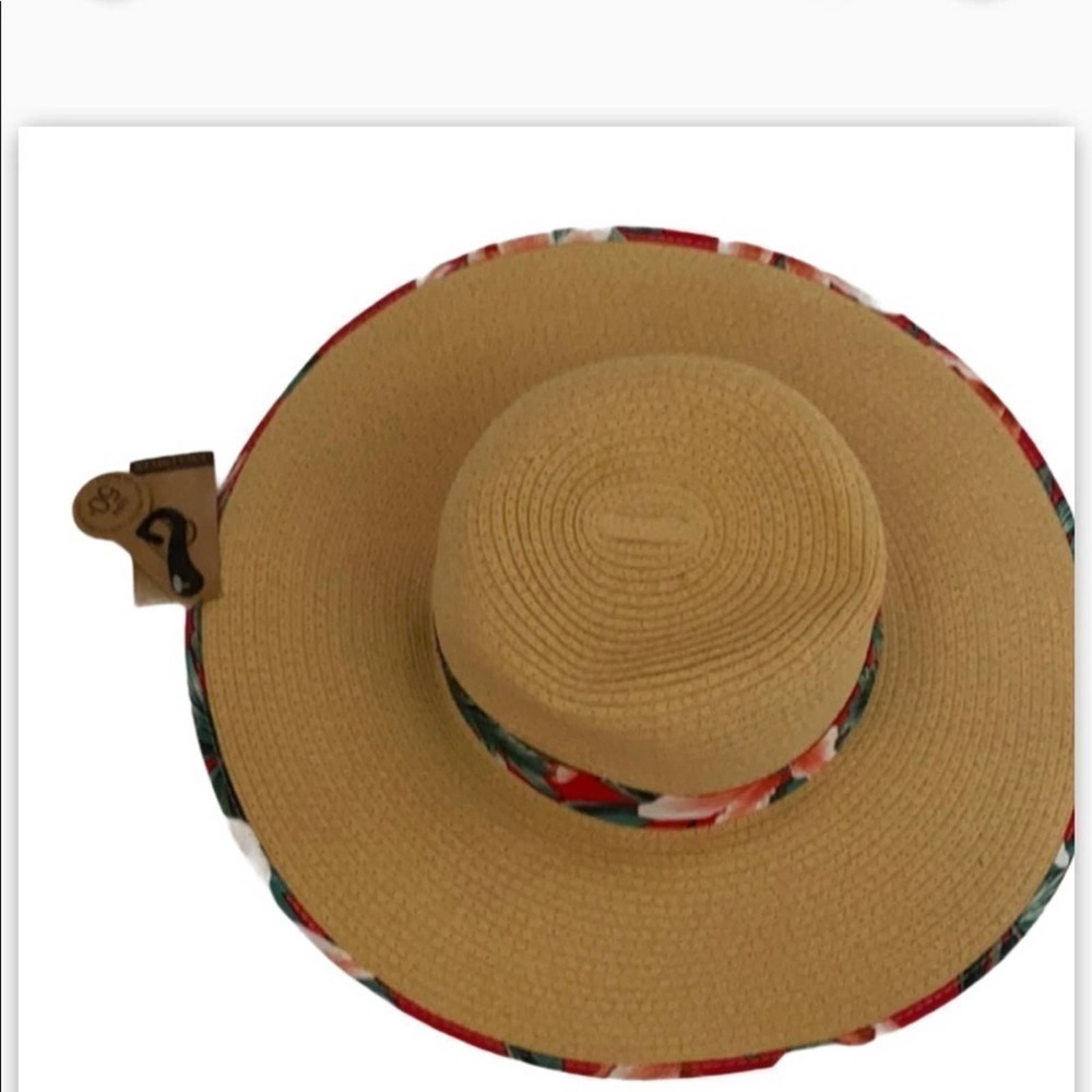 👉 Straw Hat With Floral Pattern - Picture 8 of 10
